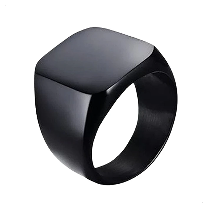 Anillo Black Square, Acero Inoxidable, Hombre 1