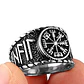 Anillo Vikingo Vegvísir - Runas, Unisex, Acero Inoxidable - Miniatura 1
