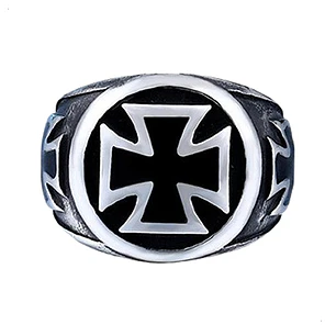 Anillo Cruz De Malta, Acero Inoxidable, Hombre