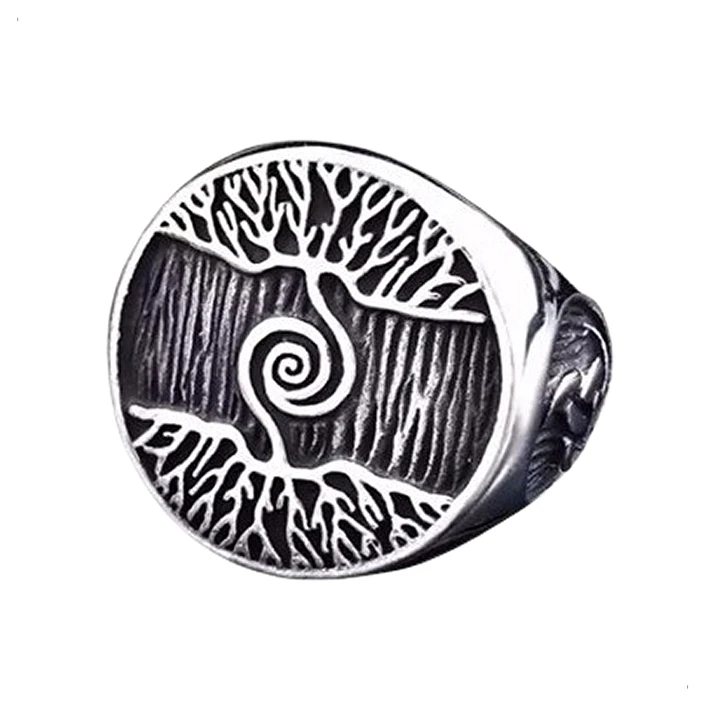 Anillo Vikingo Yggdrasil, Acero Inox., Hombre 1