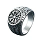 Anillo Vikingo Vegvísir Runa Dorada O Plateada, Unisex - Miniatura 1