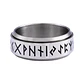 Anillo Vikingo Runas Spinner Unisex, Acero Inox. Plateado - Miniatura 1