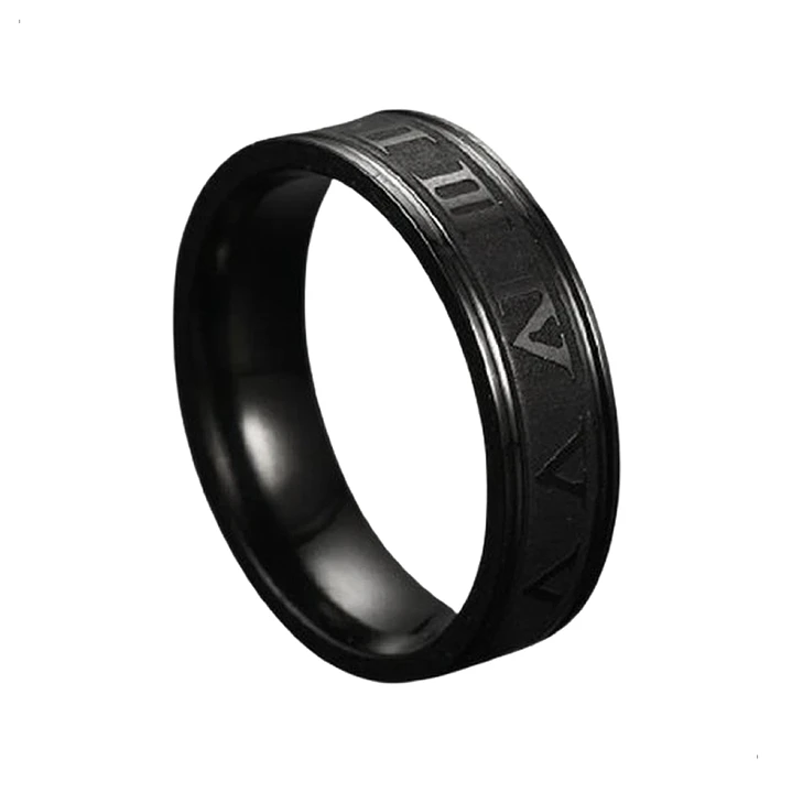 Anillo Black Roman, Acero Inoxidable, Hombre 1