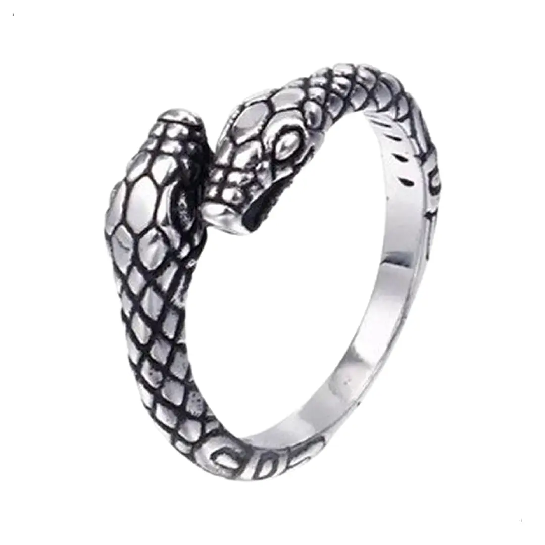 Anillo Serpiente Dos Cabezas, Acero Inoxidable, Unisex 1