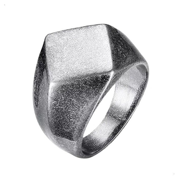 Anillo Vintage Rombo, Acero Inoxidable, Hombre 1