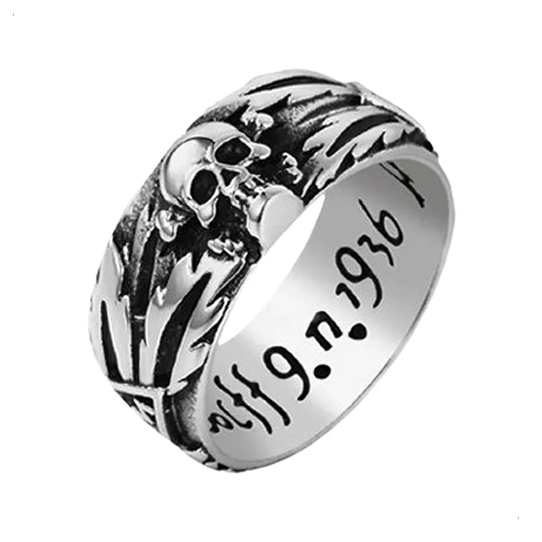 Anillo Calavera Tallada, Acero Inoxidable, Unisex 1