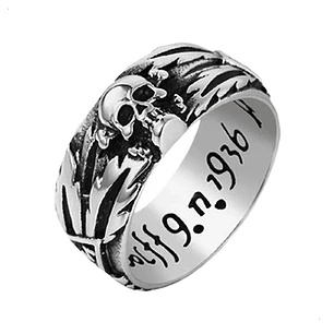 Anillo Calavera Tallada, Acero Inoxidable, Unisex