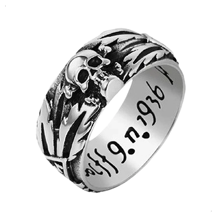 Anillo Calavera Tallada, Acero Inoxidable, Unisex 1