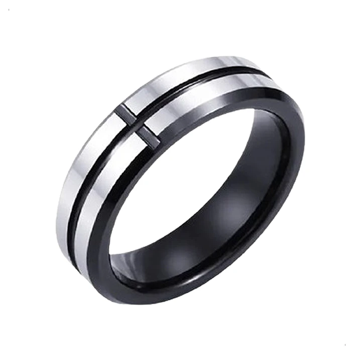 Anillo Carburo de Tungsteno Black Line, Para Hombre 1