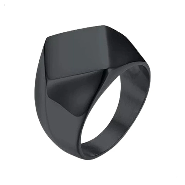 Anillo Negro Rombo, Acero Inoxidable, Unisex 1