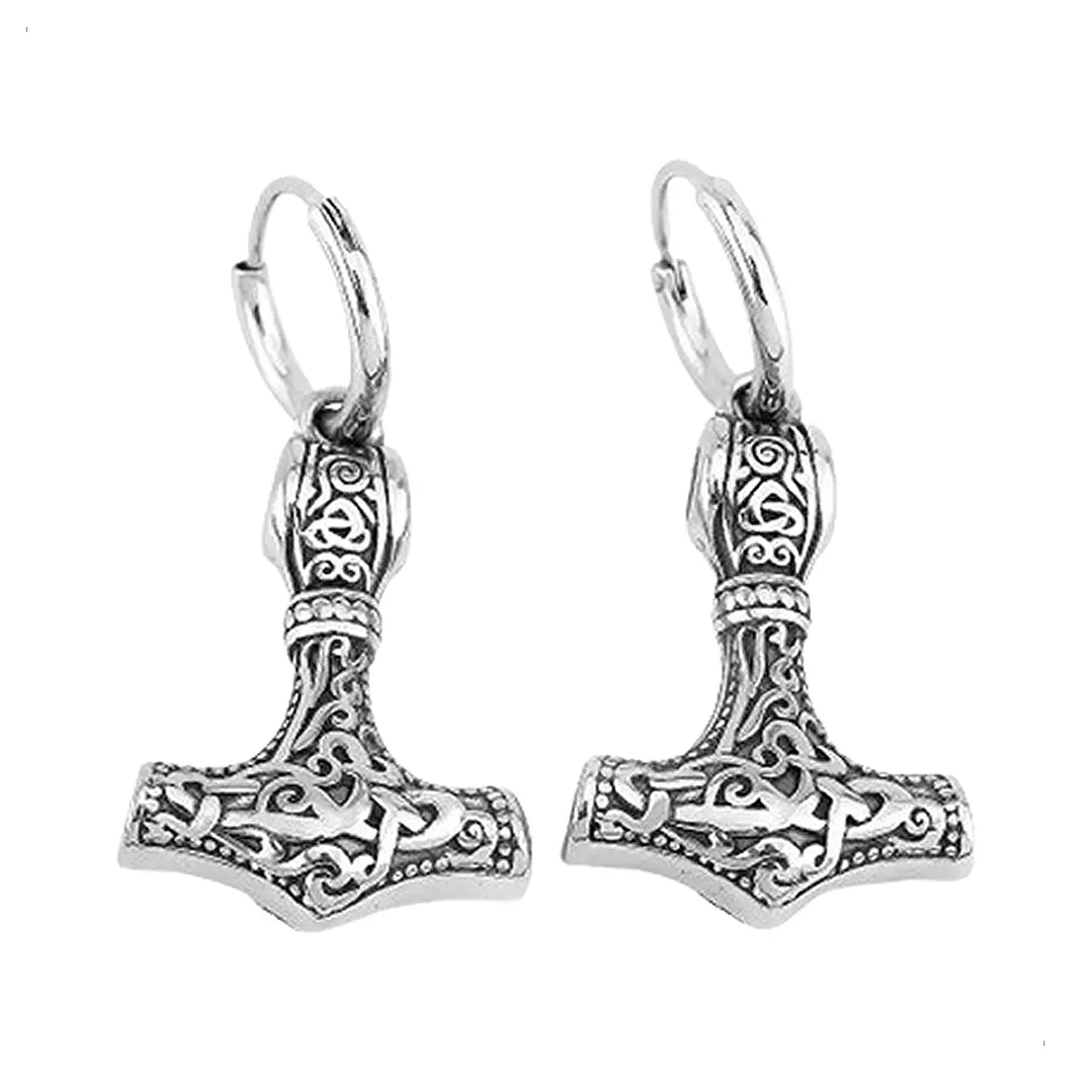 Aros Vikingos Martillo De Thor, Acero Inoxidable, Unisex 1
