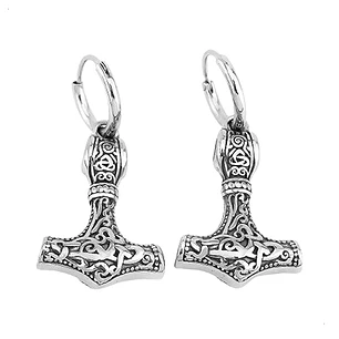 Aros Vikingos Martillo De Thor, Acero Inoxidable, Unisex