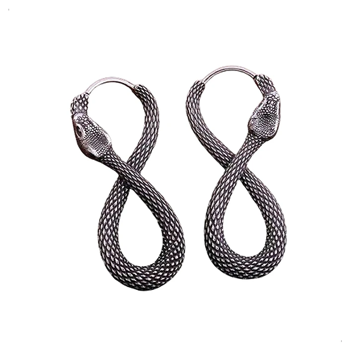Aros Serpiente Punk Rock, Acero Inoxidable 316l, Mujer 1