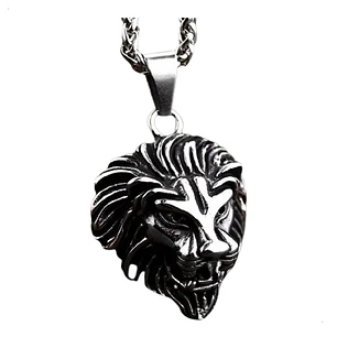 Collar León, Acero Inoxidable, Hombre