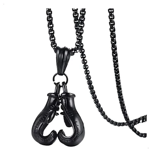 Collar Guantes De Box, Acero Inoxidable, Hombre