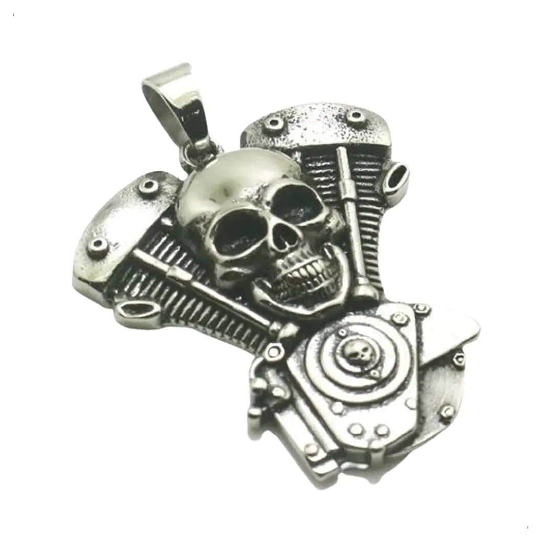 Collar Skull Engine, Acero Inoxidable Macizo, Hombre 1
