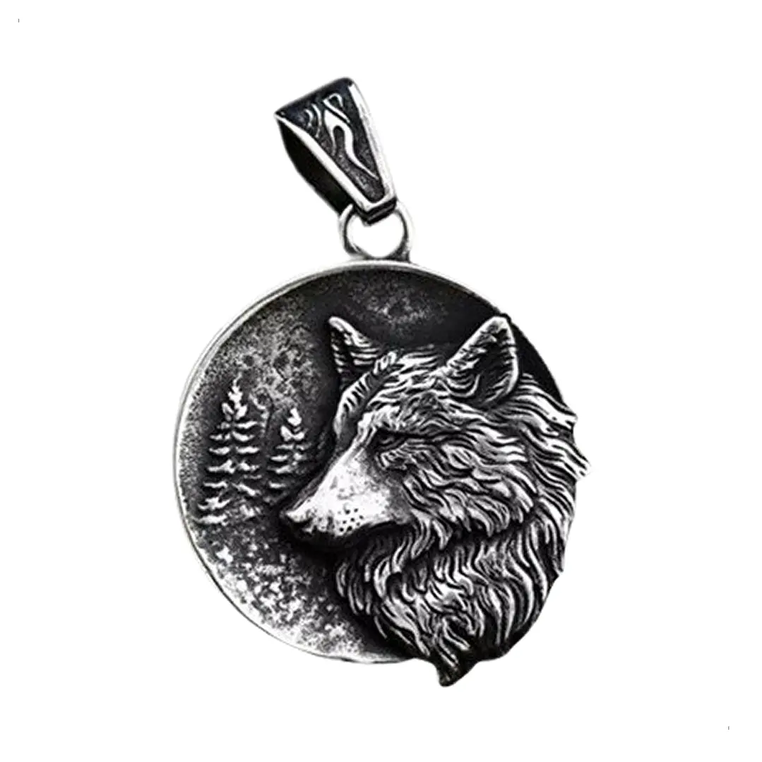 Collar Classic Wolf, Acero Inoxidable, Unisex 1