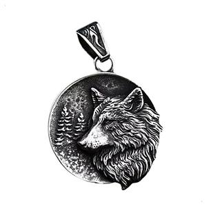 Collar Classic Wolf, Acero Inoxidable, Unisex