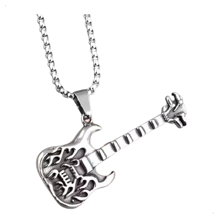 Collar Hell Guitar, Acero Inoxidable, Hombre 1