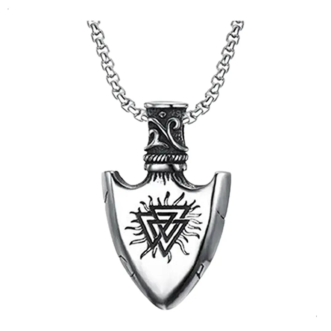 Collar Vikingo Punta De Lanza Valknut-vegvísir, Hombre 1