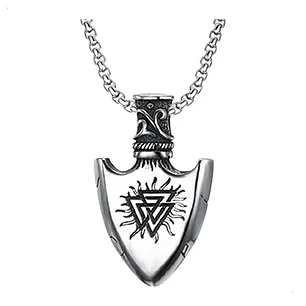Collar Vikingo Punta De Lanza Valknut-vegvísir, Hombre