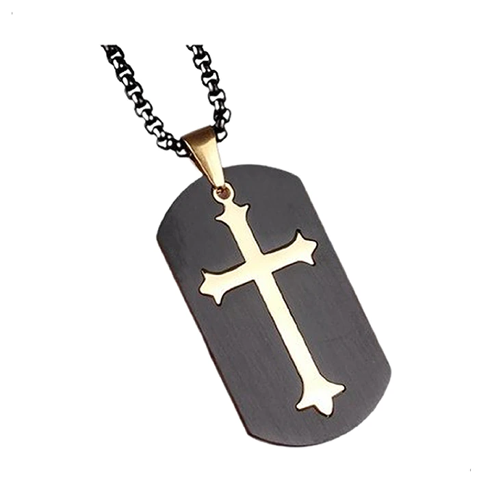 Collar Cruz Desmontable, Acero Inoxidable, Hombre 1