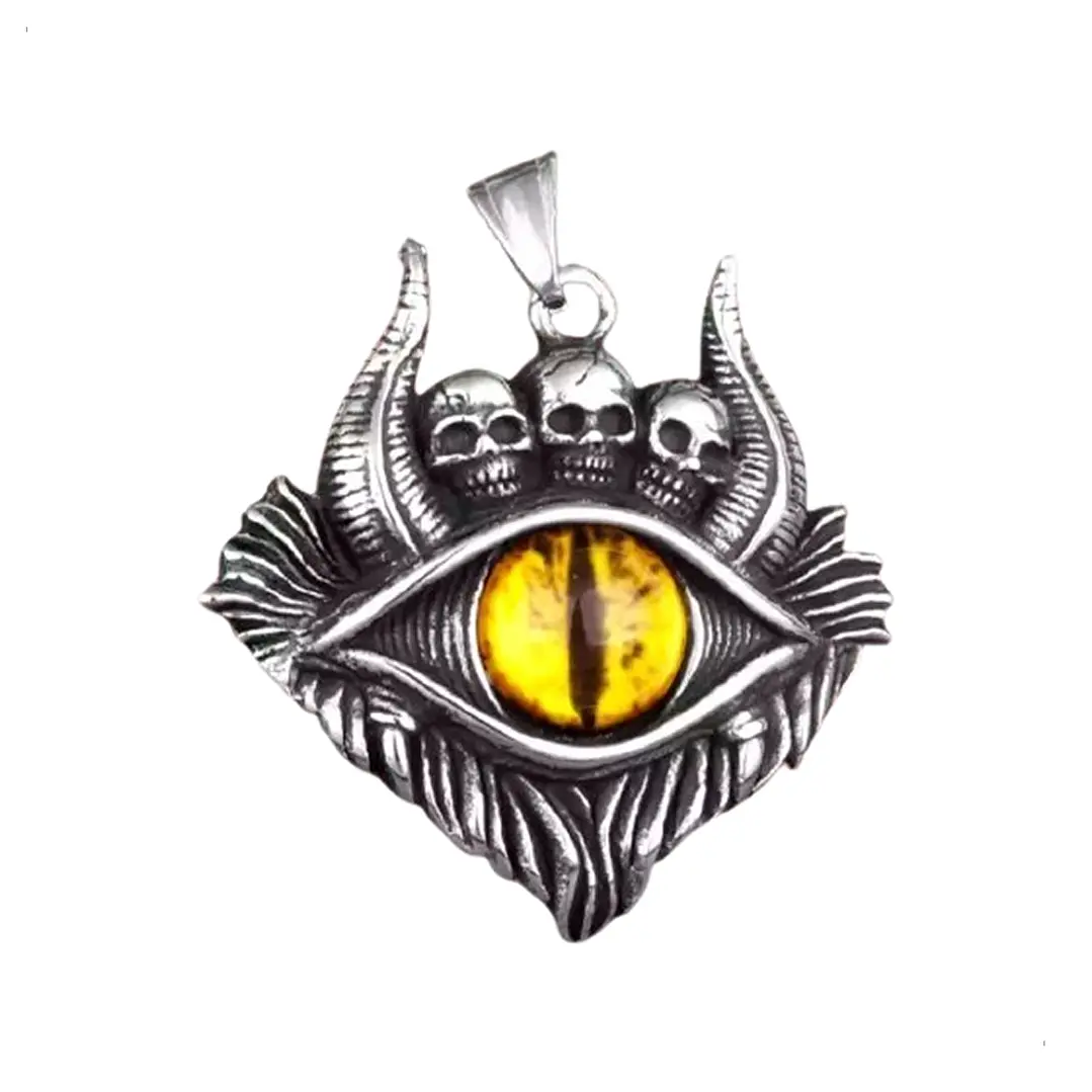 Collar Eye Skulls, Acero Inoxidable, Unisex 1