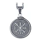 Collar Vikingo Vegvísir-valknut, Acero Inox. Hombre-mujer - Miniatura 1