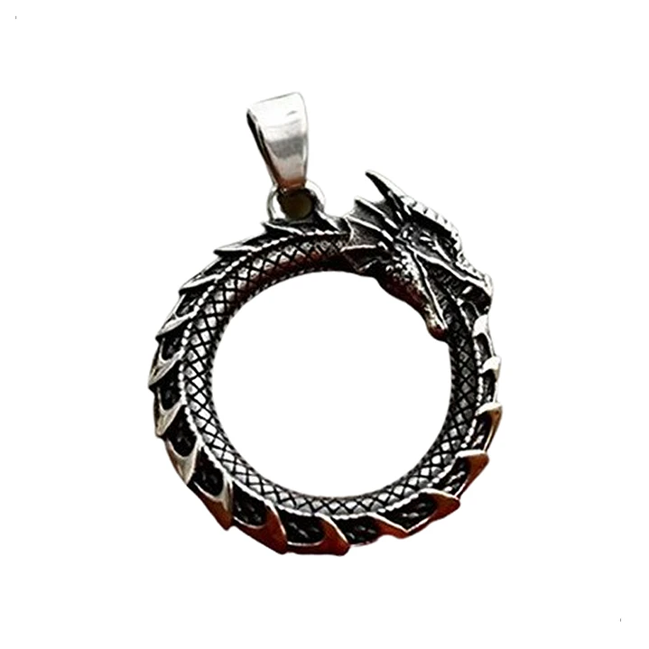 Collar Vikingo Dragón, Acero Inoxidable, Unisex 1