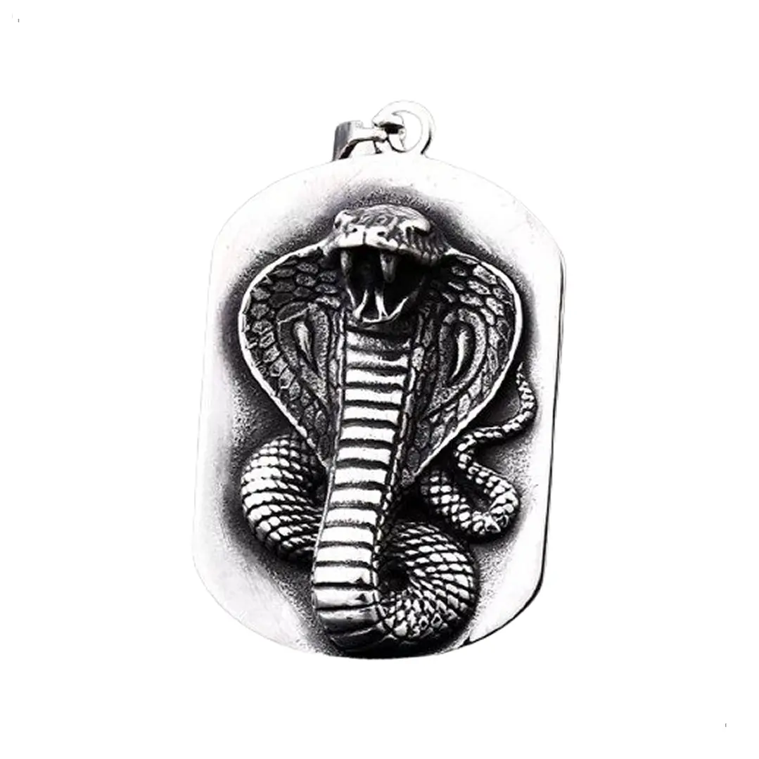Collar Serpiente Cobra, Acero Inoxidable, Hombre 1