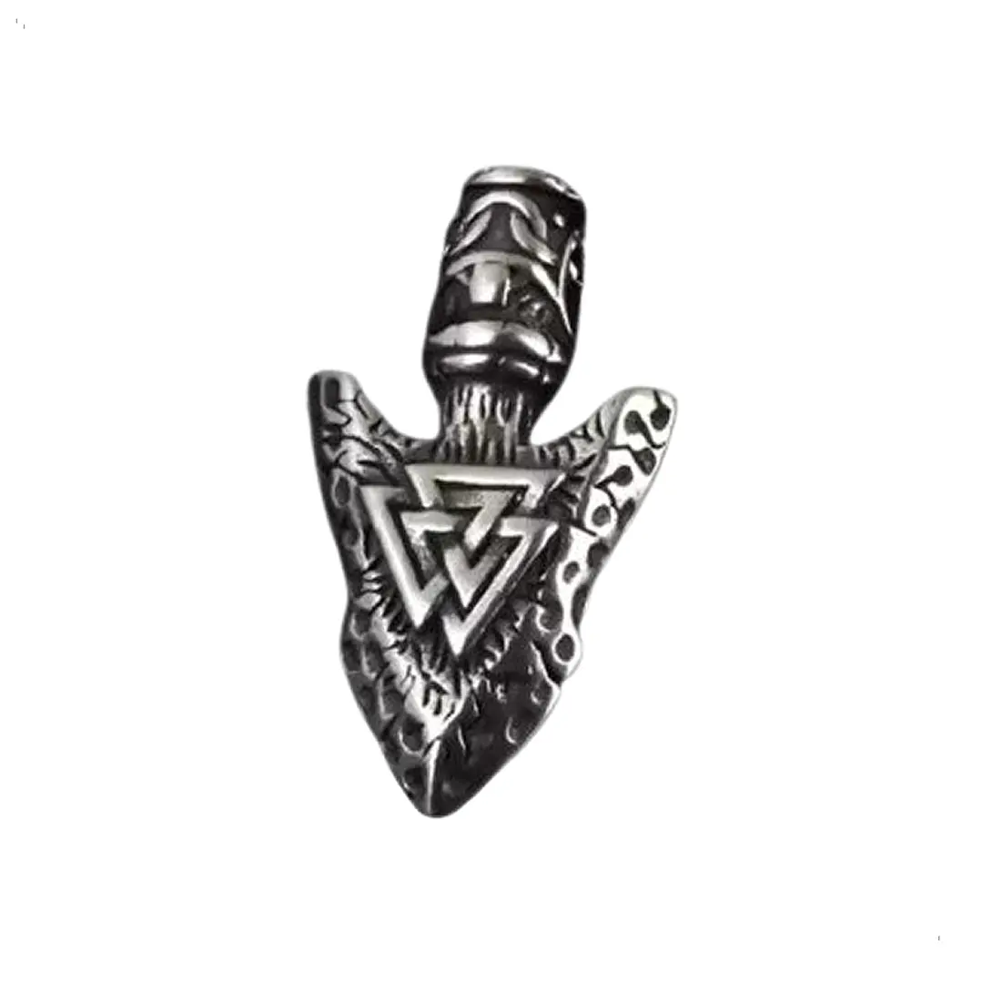 Collar Vikingo Punta De Lanza Valknut, Acero Inoxidable 1