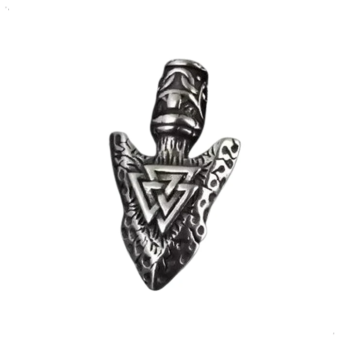 Collar Vikingo Punta De Lanza Valknut, Acero Inoxidable 1