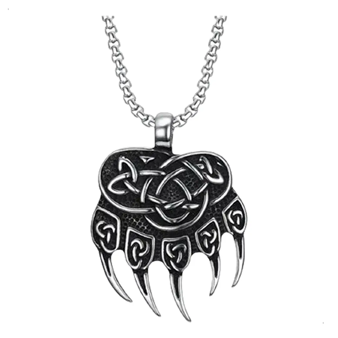 Collar Vikingo Garra De Oso, Acero Inoxidable, Hombre 1