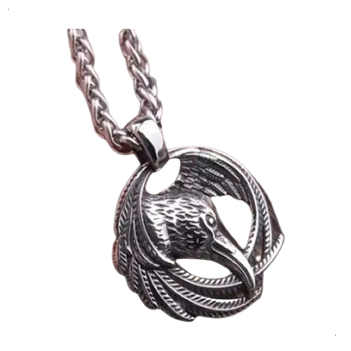 Collar Vikingo Cuervo, Acero Inoxidable, Unisex 1