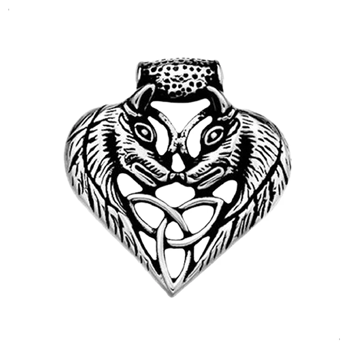 Collar Vikingo Fenrir Heart, Acero Inoxidable, Unisex 1