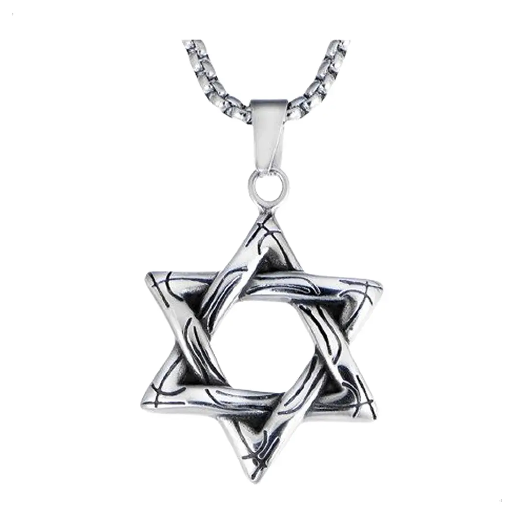 Collar Estrella De David, Acero Inoxidable, Hombre 1