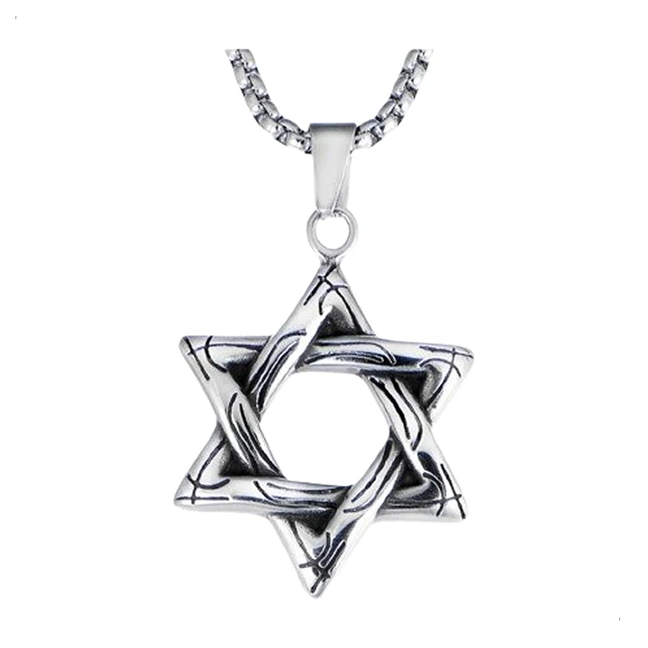 Collar Estrella De David, Acero Inoxidable, Hombre 1