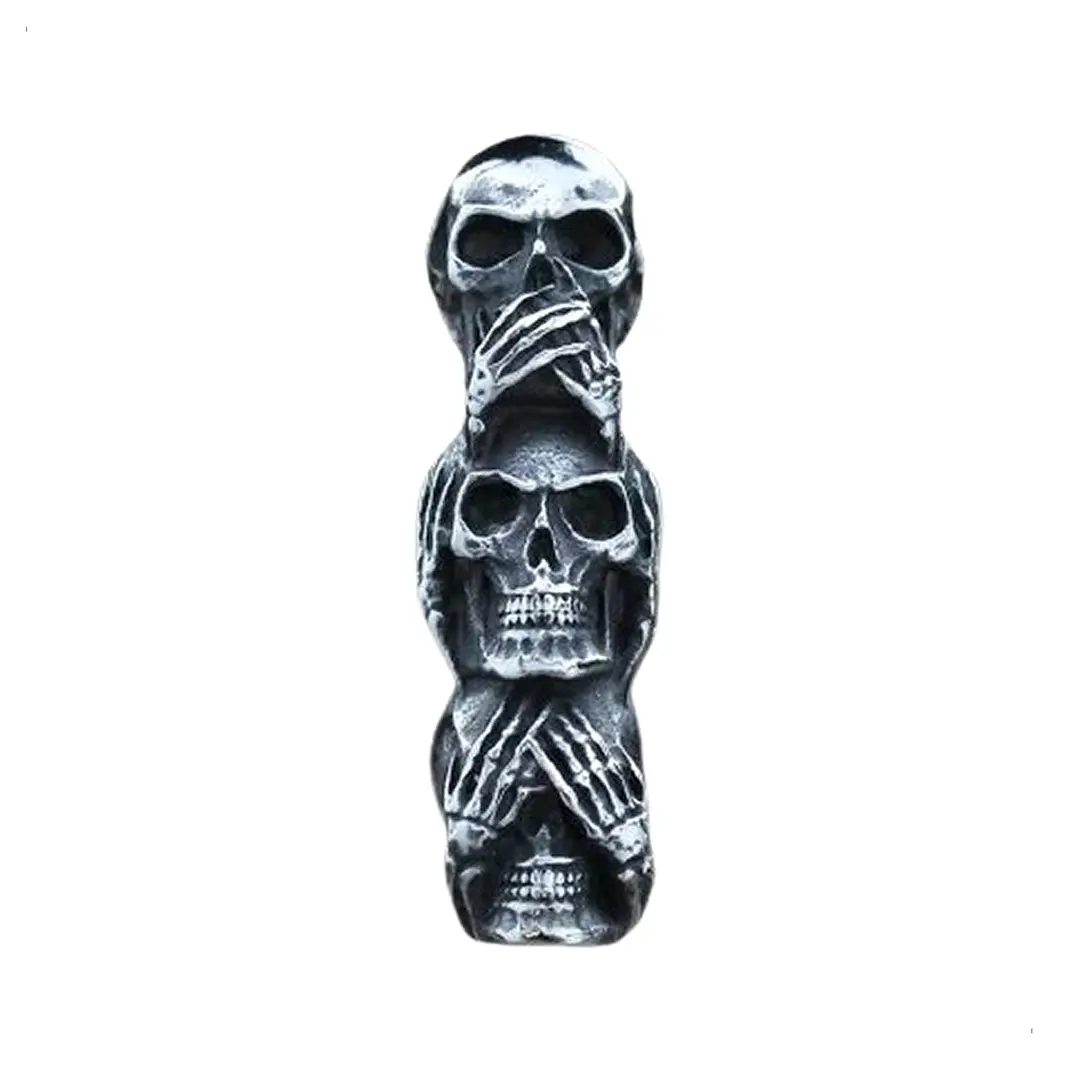 Collar Calaveras San Saru, Acero Inoxidable, Hombre 1