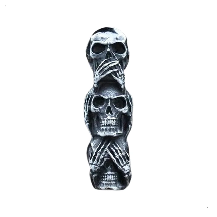 Collar Calaveras San Saru, Acero Inoxidable, Hombre 1