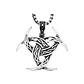 Collar Vikingo Triple Cuerno De Odín Tallado, Acero Inox. - Miniatura 1