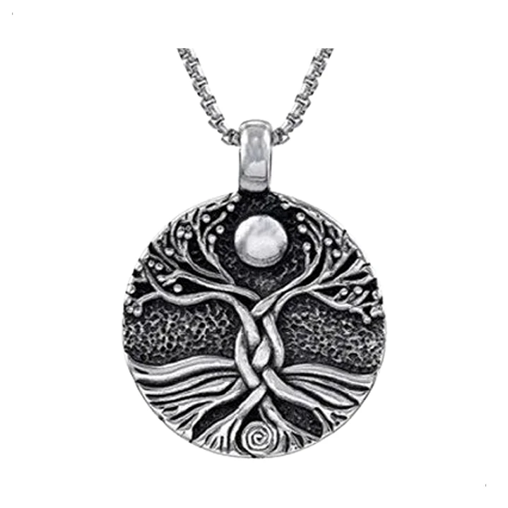 Collar Vikingo Árbol De La Vida (yggdrasil) Acero Inoxidable 1