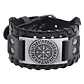 Pulsera Vikinga Vegvísir, Cuero Vegano Negro O Café - Miniatura 1