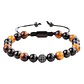Pulsera Ojo De Tigre Con Micro-zircones, Macramé Ajustable - Miniatura 1