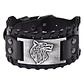 Pulsera Vikinga Fenrir, Cuero Vegano Negro O Café - Miniatura 1