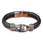 Pulsera Cuero Trenzado Big Knot, Cierre Magnético, Hombre - Miniatura 1