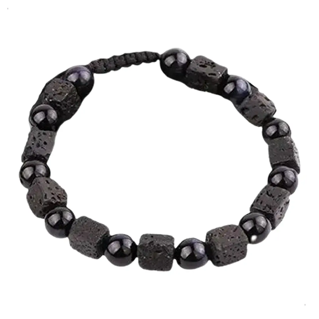 Pulsera Piedras Naturales, Ónix-piedra Volcánica, Ajustable 1