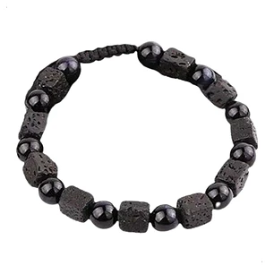 Pulsera Piedras Naturales, Ónix-piedra Volcánica, Ajustable