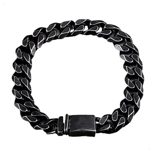 Pulsera Acero Trenzado Eslabón Cubano, Estilo Vintage