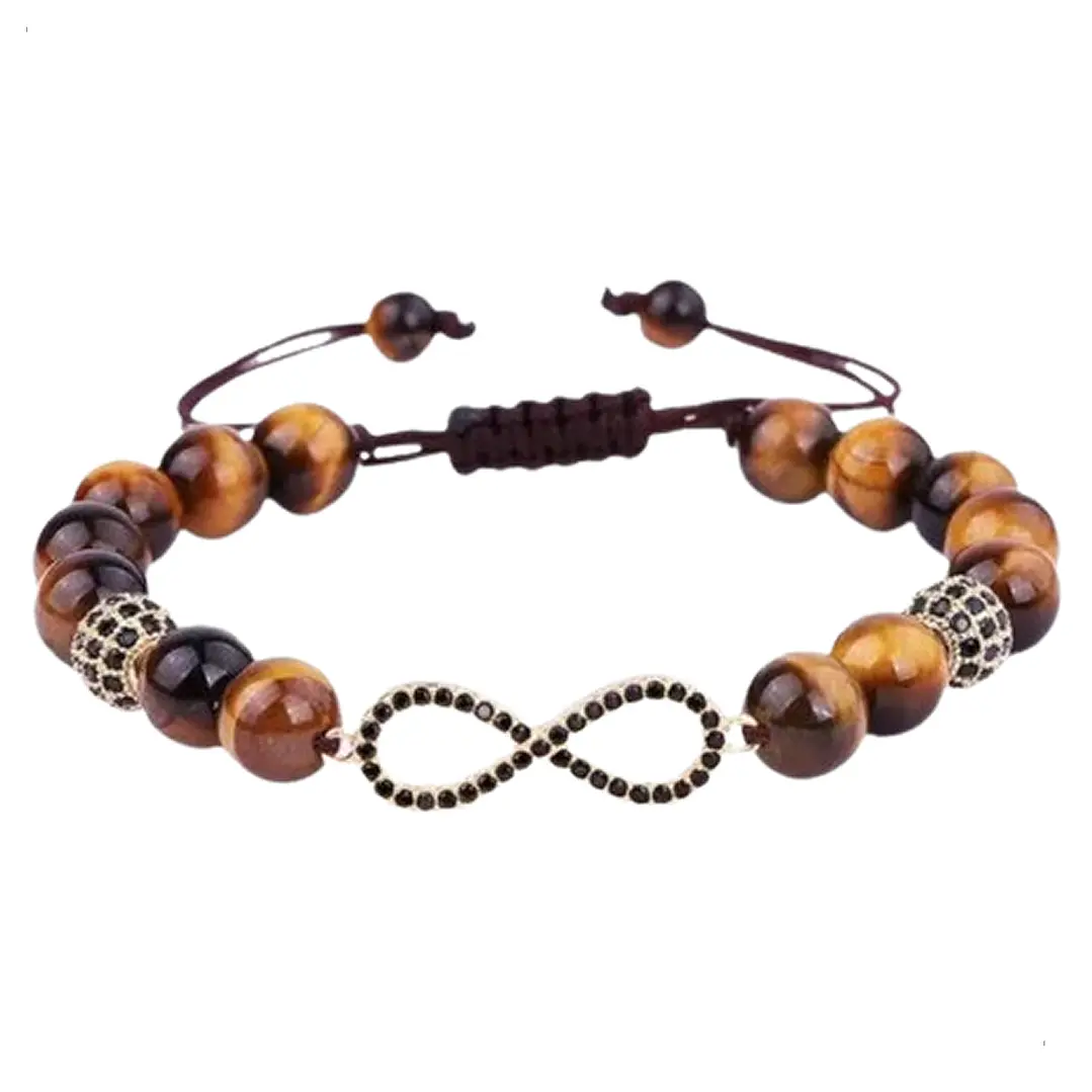 Pulsera Piedras Naturales, Infinite, Con Micro-zircones 1