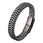 Pulsera Cuero Zebra, Cierre Magnético, Hombre - Miniatura 1